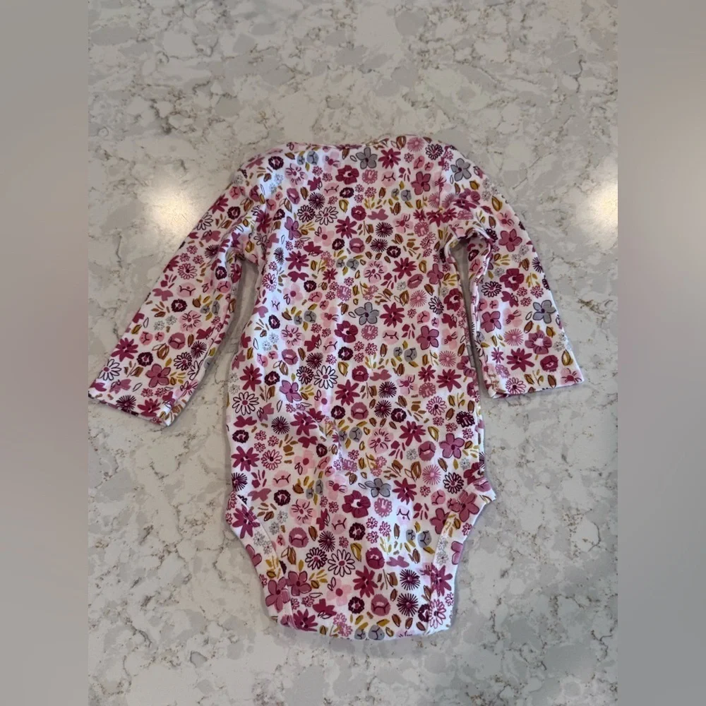 Floral and Solid Pink Baby Onesie Set - 3-6Months Carters